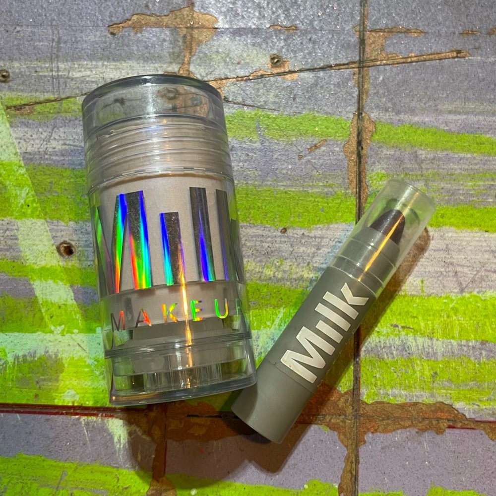 Milk Make Up Holographic Stick in Supernova and Lipstick in Dip Out Duo